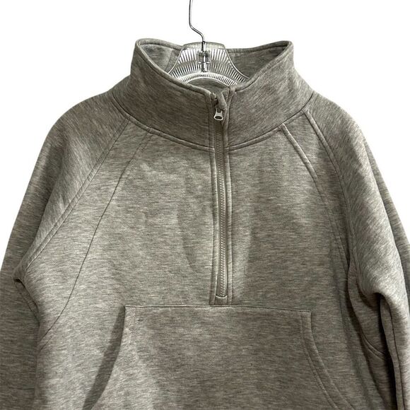 Unbranded Women's M Gray Half Zip Pullover Sweatshirt Kangaroo Pocket - Picture 4 of 13